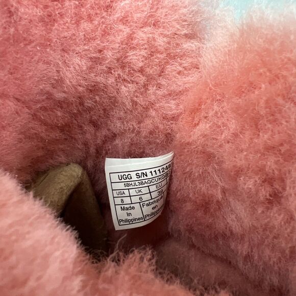 Womens UGG Australia Boots Sz 8 Bailey Mini Zip Pink Suede Wool Ankle Boho Shoes - Picture 15 of 16